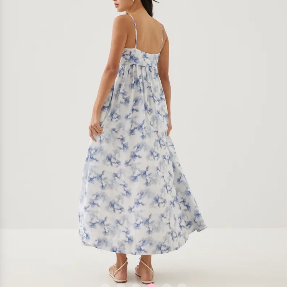 Blue Tie-Dye Spaghetti-Strap Maxi Dress - Picture 3 of 10